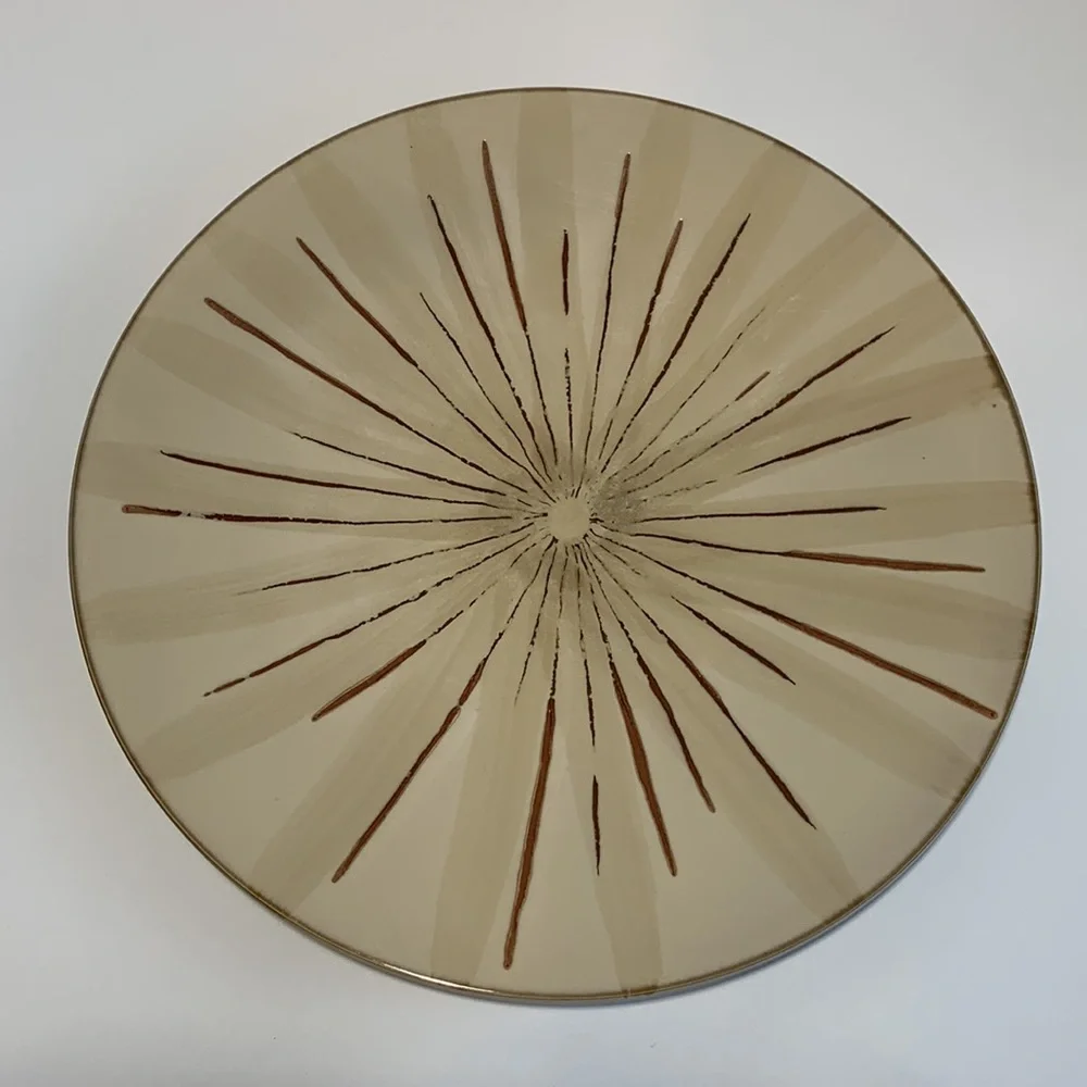 Pier 1 Imports Stoneware Dinner Plate Sanctuary Pattern 11 1/2” Star Burst One